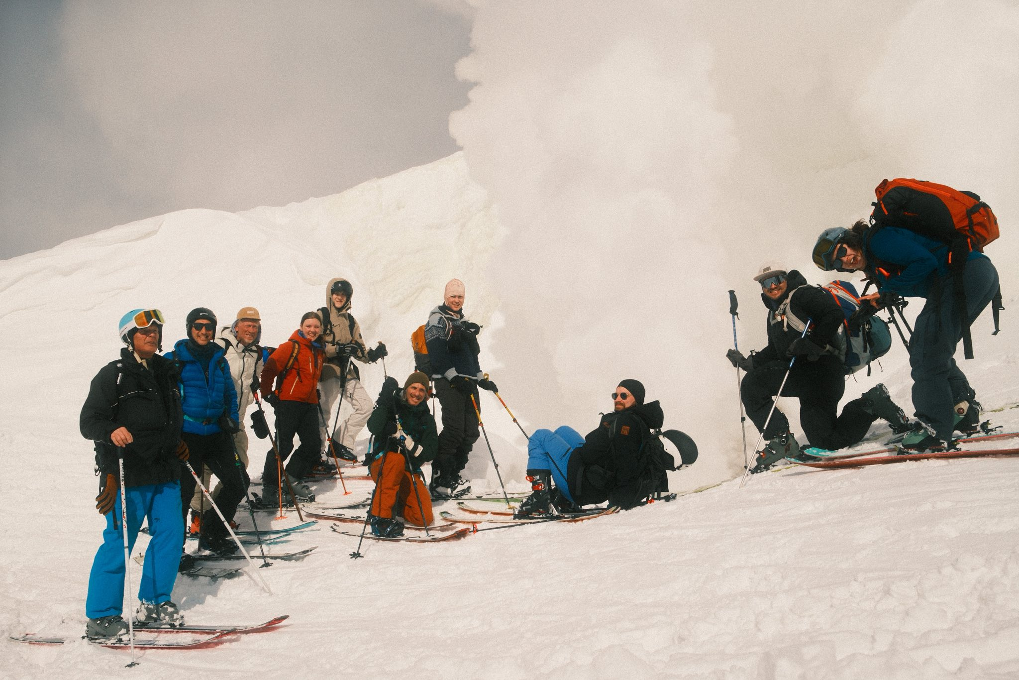 Group at volcano